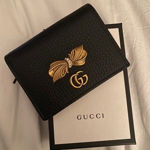 Gucci Marmont GG Pebbled Leather with Bow Small